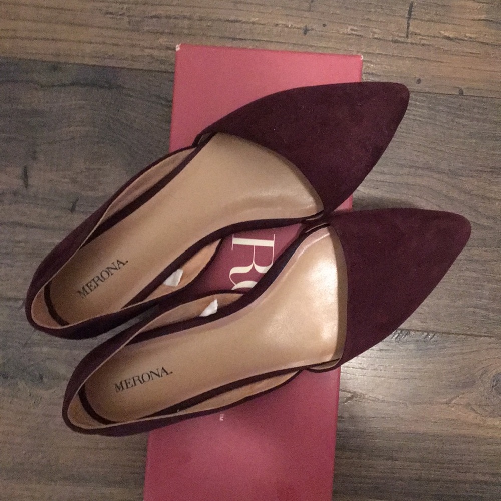 Burgundy Poppy Flats size 8.5